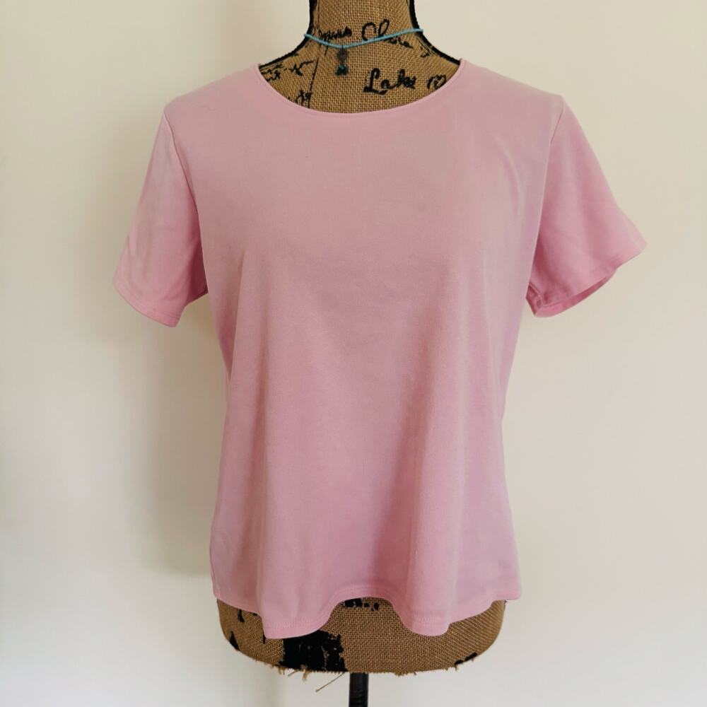 Travel Smith Travelsmith Womens Soft Pink Crewneck Short Sleeve Tee Shirt Medium